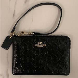 Coach Patent Leather Black Wristlet